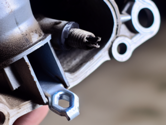 A closeup shot of a defective automobile part