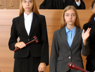 A courtroom scene with a group of plaintiffs