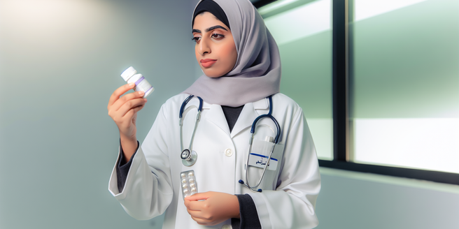 A doctor holding a bottle of Baycol or cerivastatin, looking seriously at it