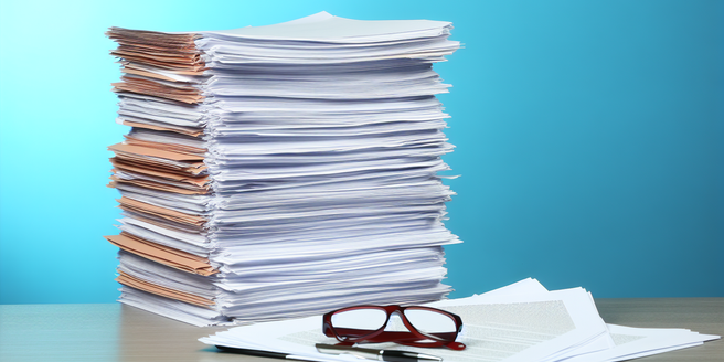 A pile of legal documents representing mass tort cases in the pharmaceutical industry.