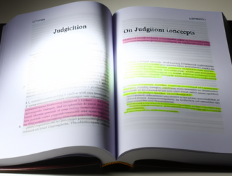 An open legal book highlighting explanations on jurisdiction