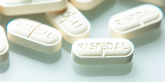 Closeup view of Risperdal drug tablets