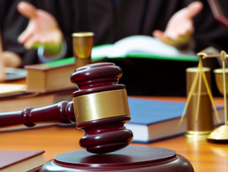 A judge presiding a mass tort litigation in a courtroom