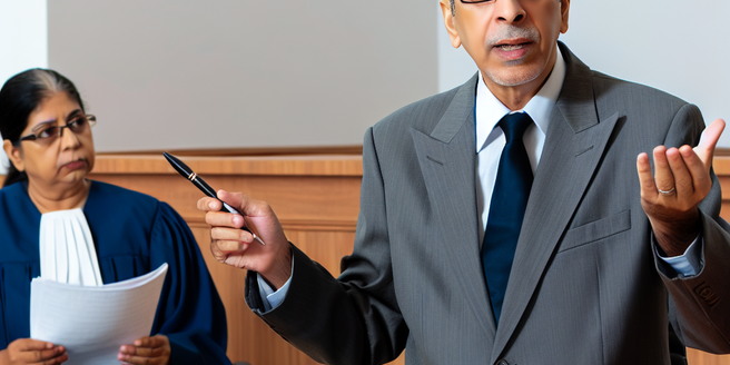 A lawyer explaining the intricacies of a mass tort case in courtroom