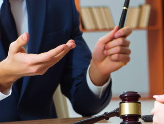 A lawyer explaining the steps to defend against class actions to clients