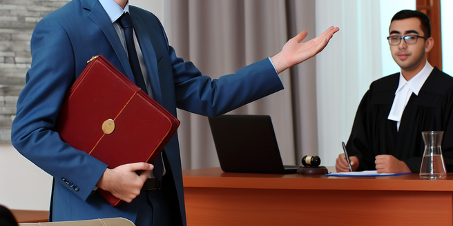A lawyer presenting a case of negligence to a jury in a courtroom