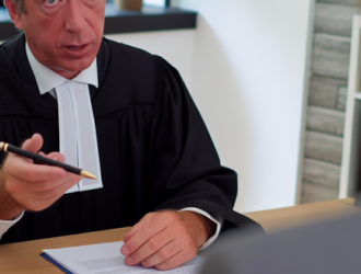 A shot of a lawyer explaining the concept of class actions to a client