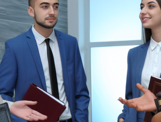 Group of plaintiffs discussing in a court corridor
